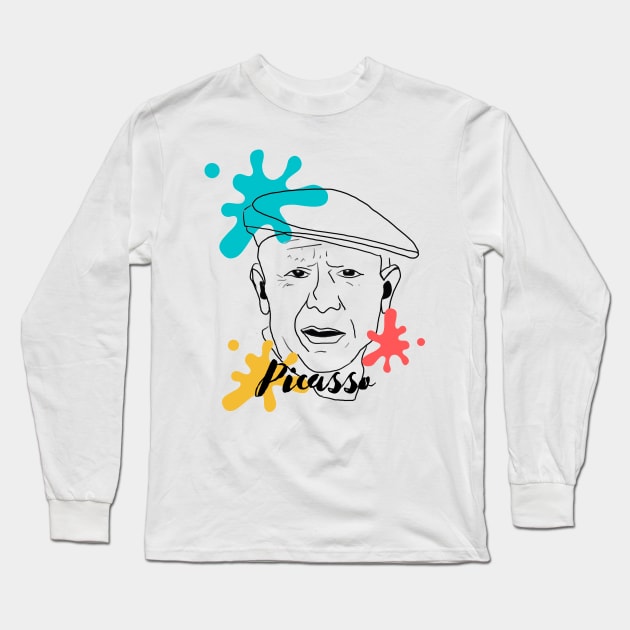 Picasso Long Sleeve T-Shirt by JustStewin'Art